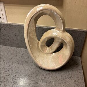 Elegant Cream Ceramic Sculpture